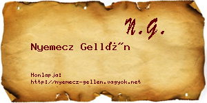 Nyemecz Gellén névjegykártya